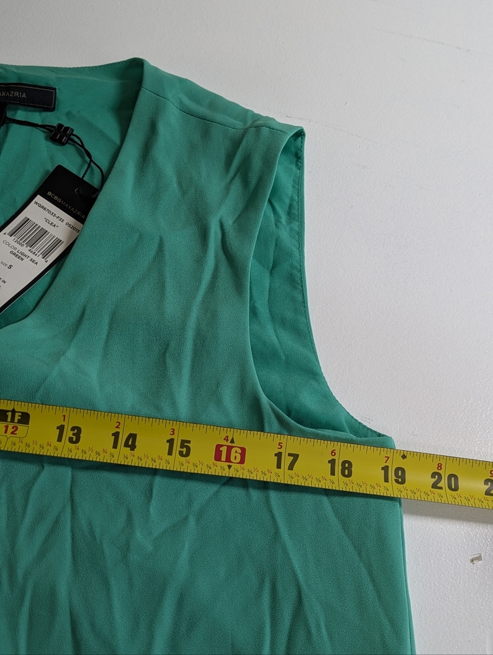 BCBG Max Azria Clea Double Flounce Mini Dress Women Sz S Light Green Sleeveless - Picture 10 of 11